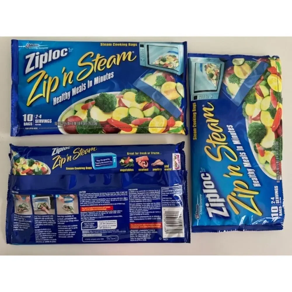 Ziploc Zip'N Steam Medium Cooking Bags 26 Bags 3 Packs Bags Discontinued - Picture 4 of 4